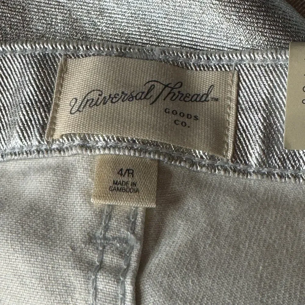 Universal Thread SZ 4R 90's Baggy Jeans Shiny Silver Hi-Rise 100% Cotton New - Picture 6 of 11